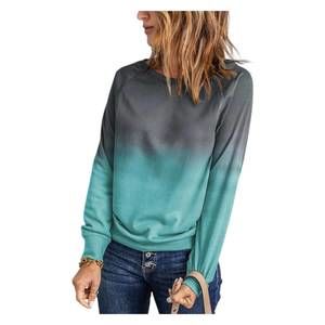 NEW SHIYING pullover sweatshirt in teal ombre